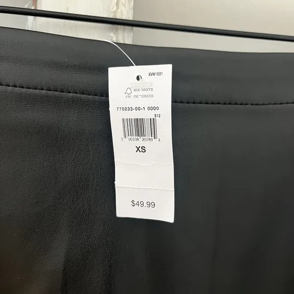 NWT GAP Mini Faux Leather Skirt‎ Size XS Side Zip A Line - Image 3