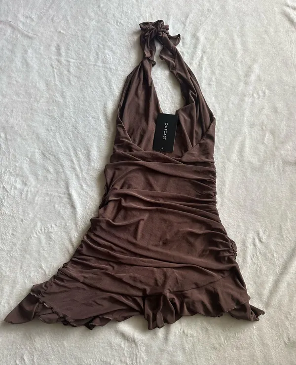 Outcast Clothing Annika Mini Dress Chocolate - Image 9
