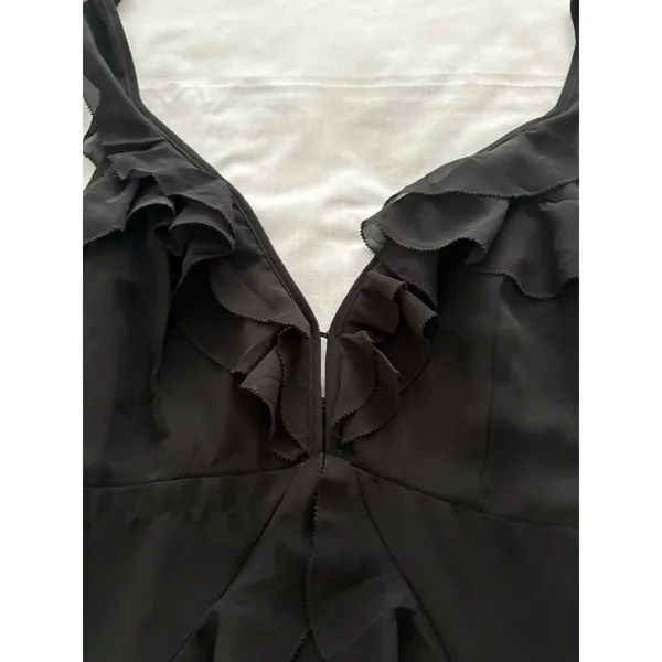 Storia Babydoll Dress Size S Black Ruffled Mini Witchy Goth Whimsy Feminine Y2K - Image 12