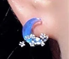 Blue Starry Sky Polar Star Moon Temperament Earrings Versatile Clear Sea Salt Sweet Earrings Exquisite Light Luxury Earrings for Women - Image 3
