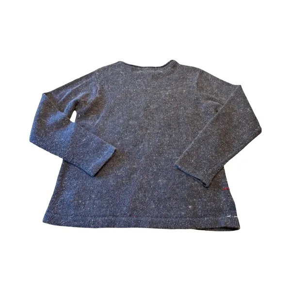 Victoria Jones Vtg‎ Snowman Embroidered Blue Angora Blend Sweater S Roll Collar - Image 4
