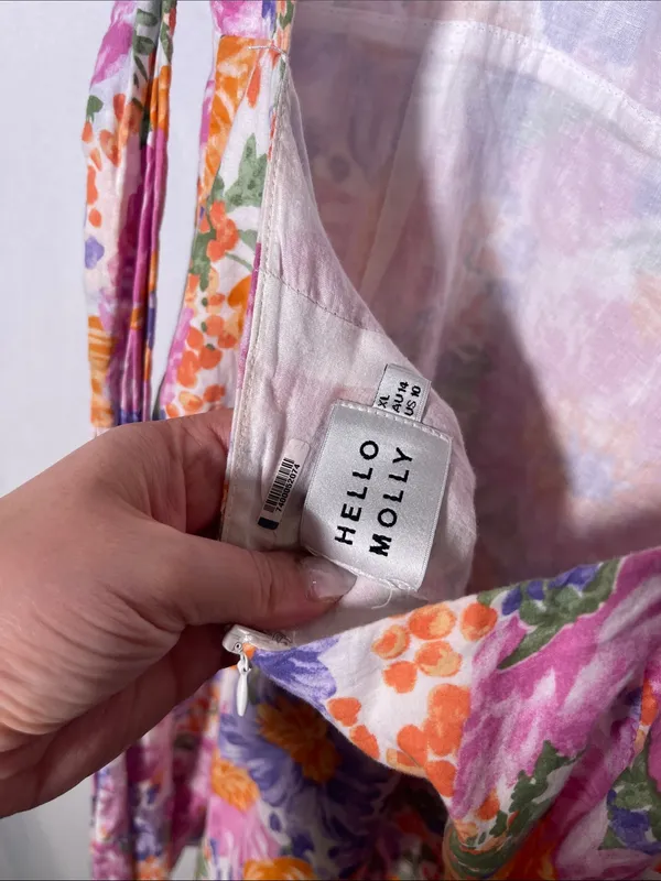 Hello Molly Womens Pink Purple Floral Mini Dress Open Back 10 - Image 3