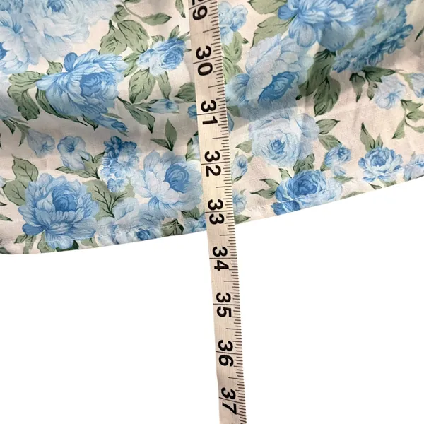 Hello Molly Picnic Loving Mini Dress Women M Blue Floral Smocked Cutout Coquette - Image 11