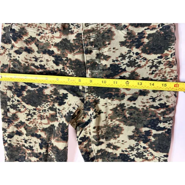 Anthropologie Pilcro High Rise Skinny Corduroy Pants Floral Camo Green Brown 29 - Image 7