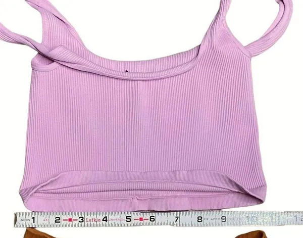 Free People HAPPINESS RUNS SQUARE NECK CROP TOP TANK PINK M L - Image 3