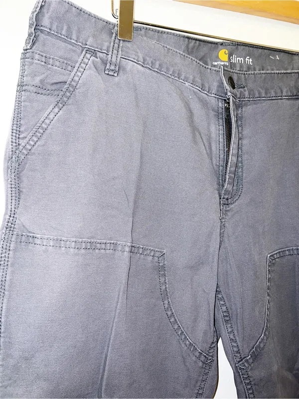 Carhartt Slim Fit Women’s Dark Gray Workwear Carpenter Tall Pants - Image 4