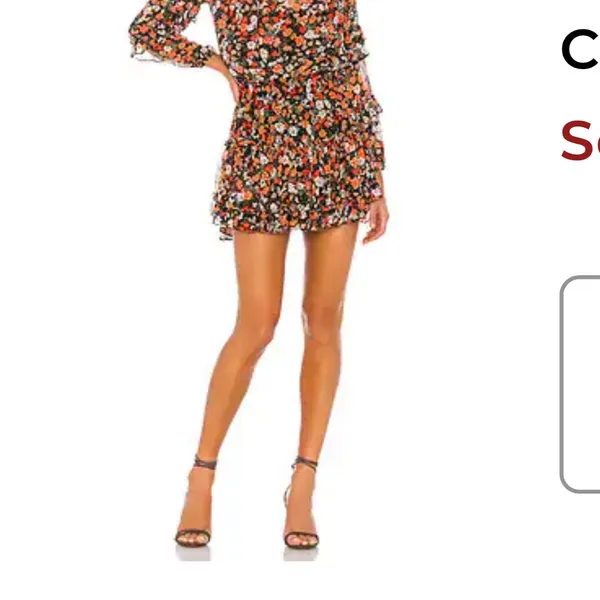 MISA Los Angeles Miss Rizou Safari floral ruffle mini dress . S - Image 2