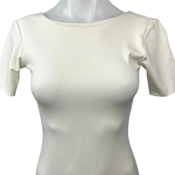 Amanda Uprichard White Short Sleeve Stretch Career Mini Bodycon Sheath Dress S - Image 3