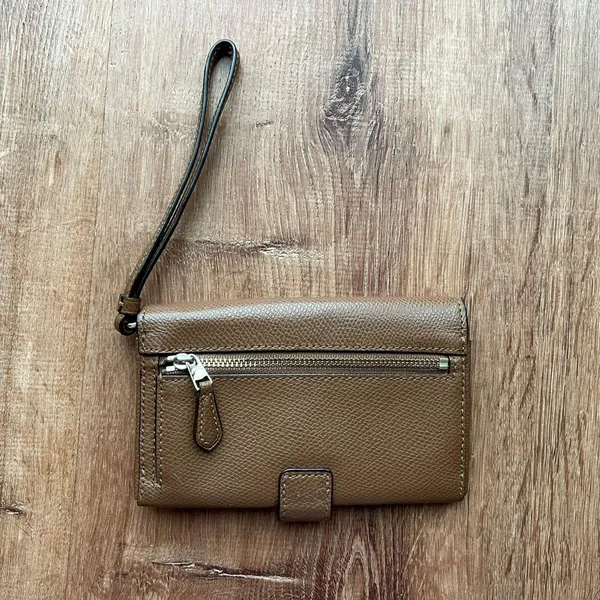Coach Brown Leather Wallet Wristlet - Image 2
