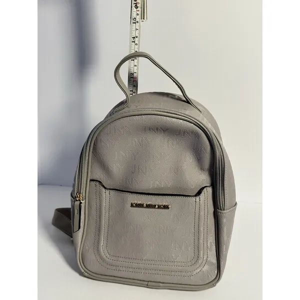 Jones New York JNY Mini Backpack Dusty Lavender Taupe Monogram Purse - Image 11