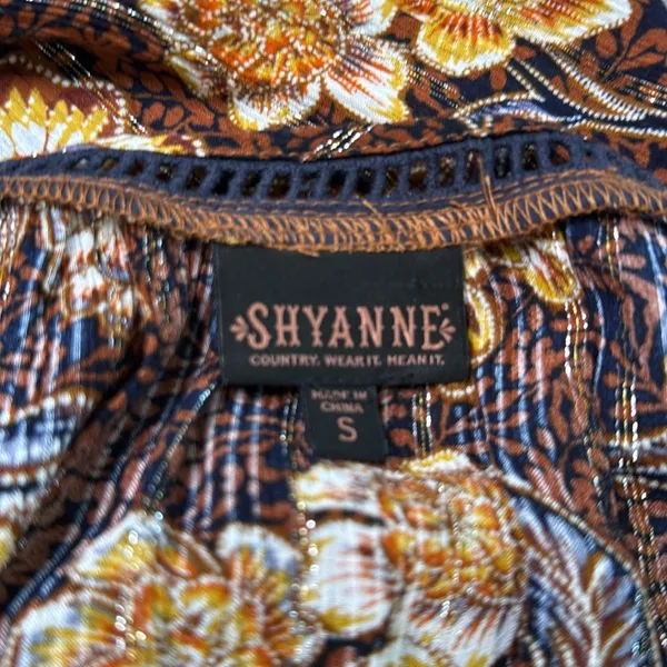 Shyanne Floral Blouse - Brown and Gold - Image 9