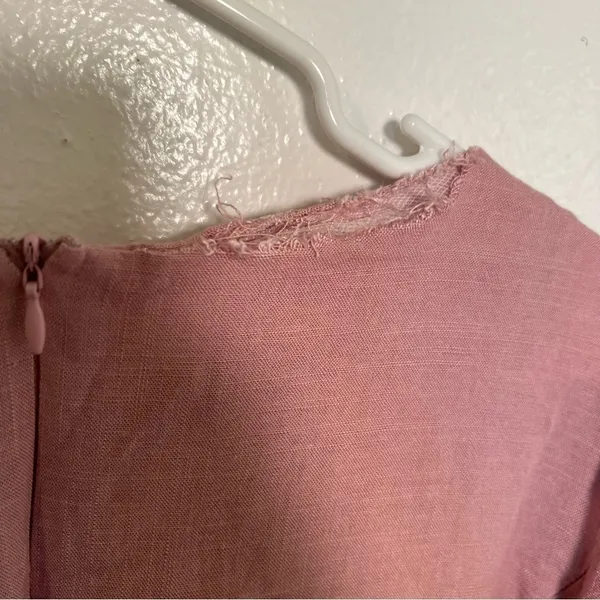 Evelett‎ J Style Women's Midi Fit & Flare Dress Short Sleeve Light Pink Crewneck - Image 11