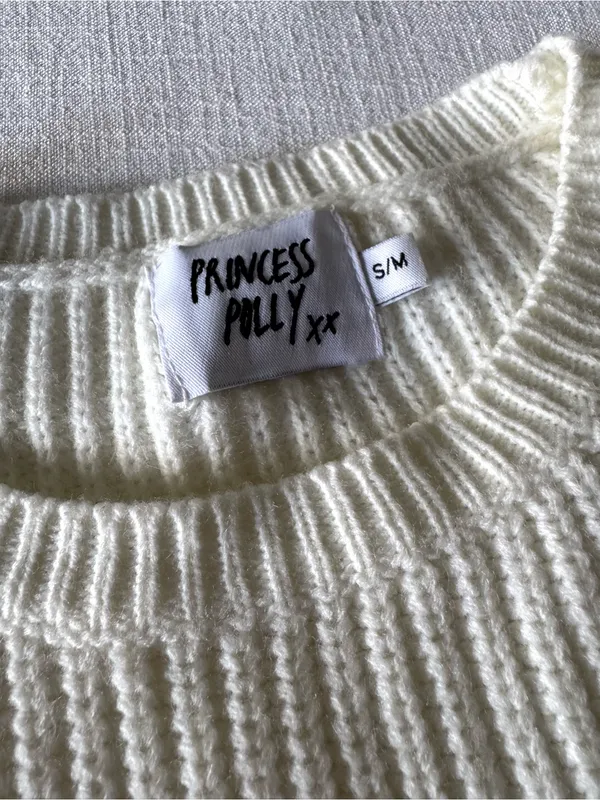 Princess Polly Cream Cropped Sweater - S/M - Image 5