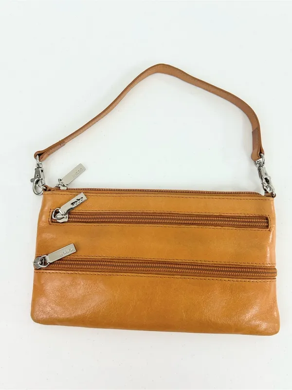 Hobo International Tan Leather 3 Zipper Convertible Wristlet - Image 2