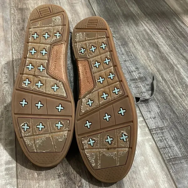TOMS Gray Plaid Lace Up Flat Booties - Image 7