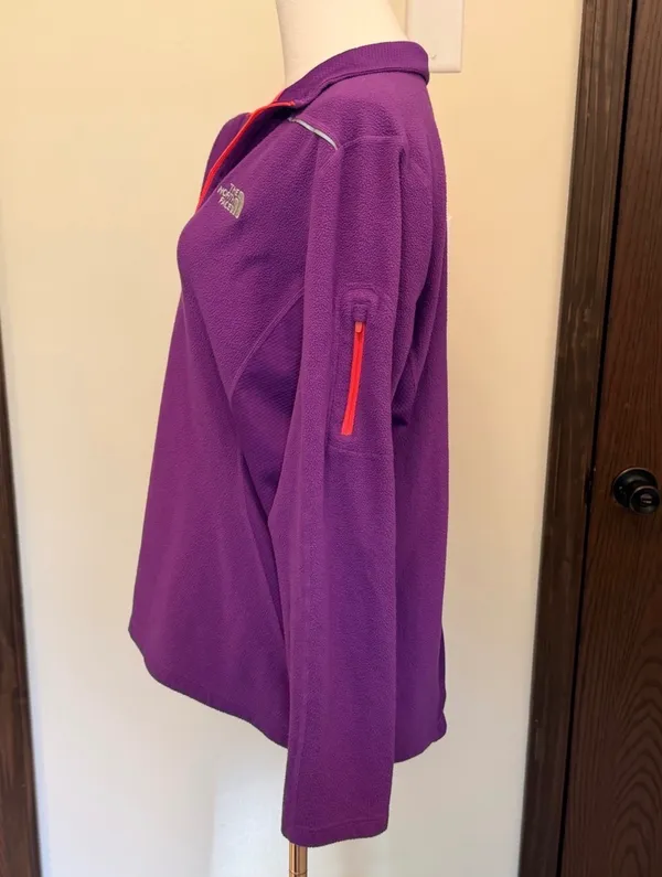 The North Face pullover purple quarter zip fleece jacket - Image 7