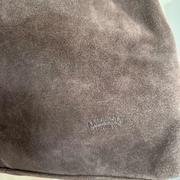 American leather Co Brown Suede Tote Bag - Image 2