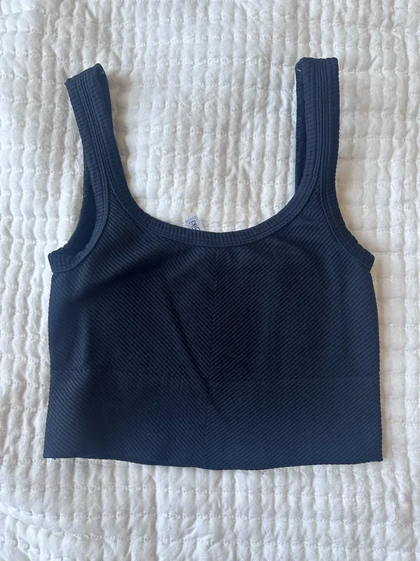Athletic cropped tank top black Size M - Image 2