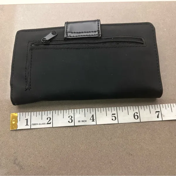 Wallet Elegant Black Wallet with Silver Clasp Great shape!! - Image 2