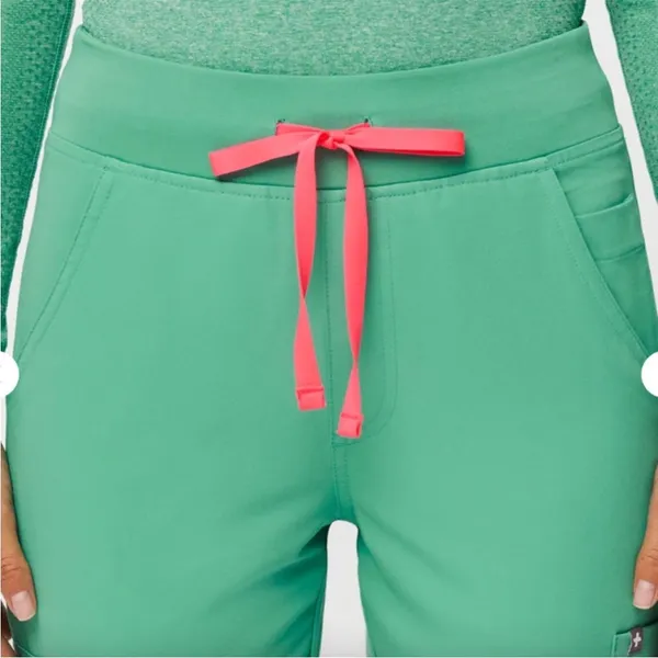 Women New Figs High Waisted Yola Yoga Scrub Pants Surgical Green Plus Size 5XLR - Image 4