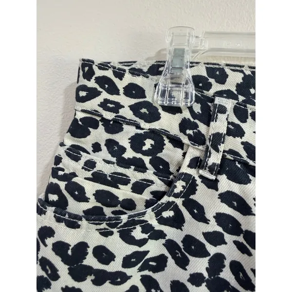 Zara Leopard Print Wide Leg Jeans High Rise Animal Print Denim Size 8 US 40 EUR - Image 5