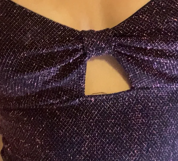 Rue 21 Dark Purple Sparkly Cut Out Top - Image 5