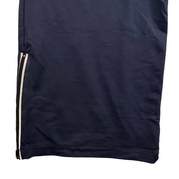 Athleta Womens Navy Blue Wide Leg Athletic Pants Size L‎ Zip Ankle Cuffs Stripe - Image 5