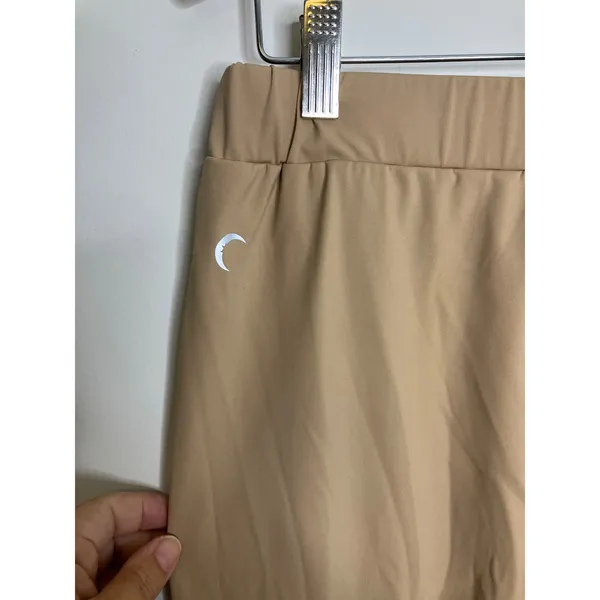 Zyia Active Wide Leg Pants Womens Medium Tan Excellent Stretch Pockets Yoga - Image 4