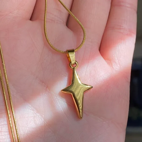 Handmade grunge y2k street style sparkle star fully stainless steel necklace✨ - Image 3