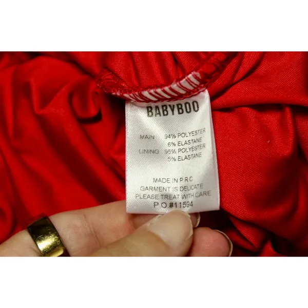 NWT Babyboo Demi Red Ruched High Side Slit Strapless Bodycon Maxi Dress Size M - Image 13