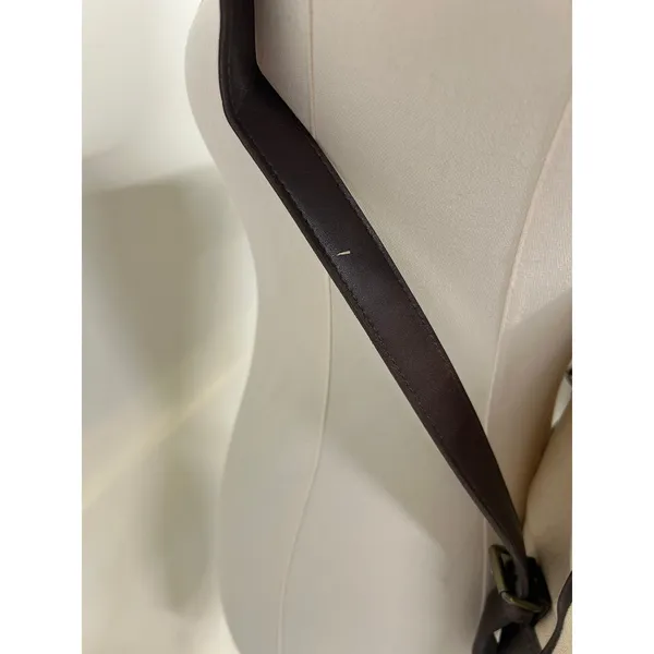 GAP Canvas Leather Trim Drawstring Backpack Brown‎ Rucksack Minimalist - Image 3