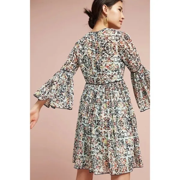 Anthropologie BHANUNI by JYOTI Libra Embroidered Tunic Dress Floral Size 2 - Image 8