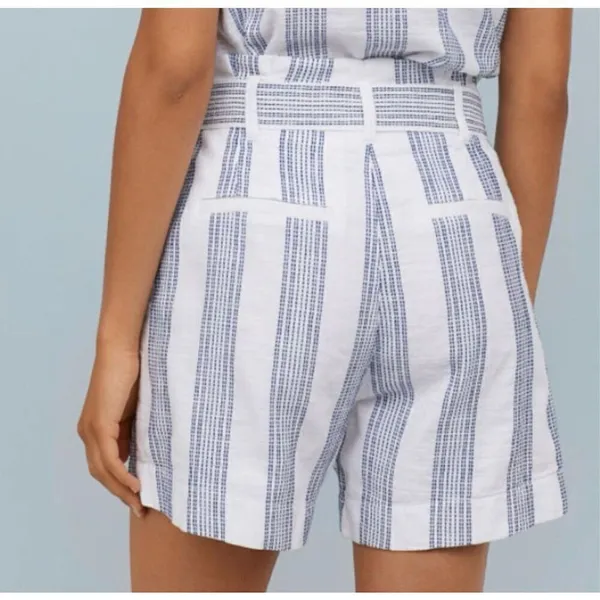 Womens H&M LOGG White Embroidered Paper Bag Style Tie Waist Shorts - Sz 6 - Image 2