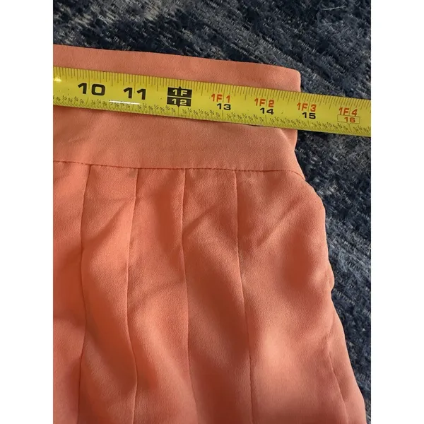 Maeve Anthropologie OrangePleated Maxi Skirt SizeMedium Elastic Waist Side Slits - Image 8