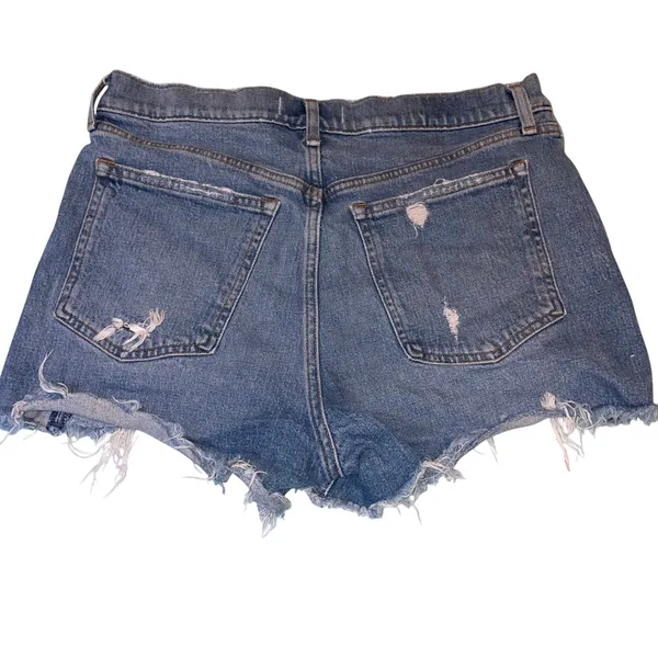 Abercrombie & Fitch Y2K Mom Shorts Womens 31/12 Blue Distressed High Rise Boho - Image 2