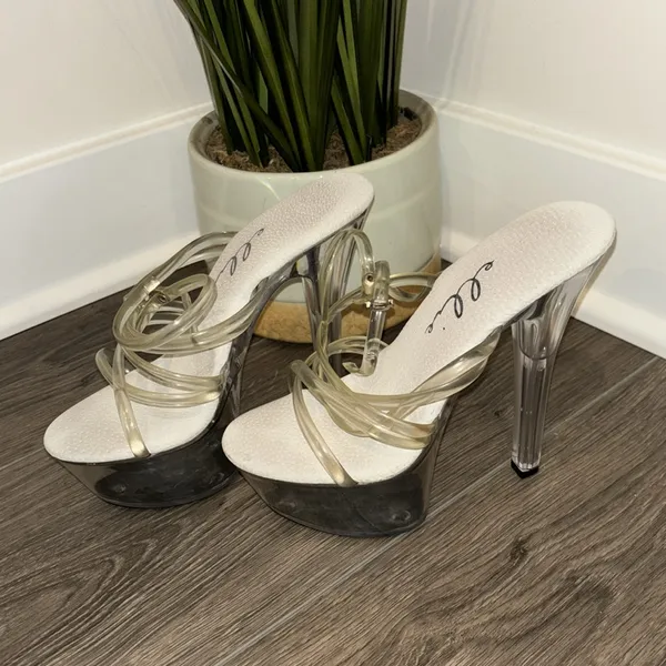 Ellie‎ Platform Clear Strap Heels - Image 2
