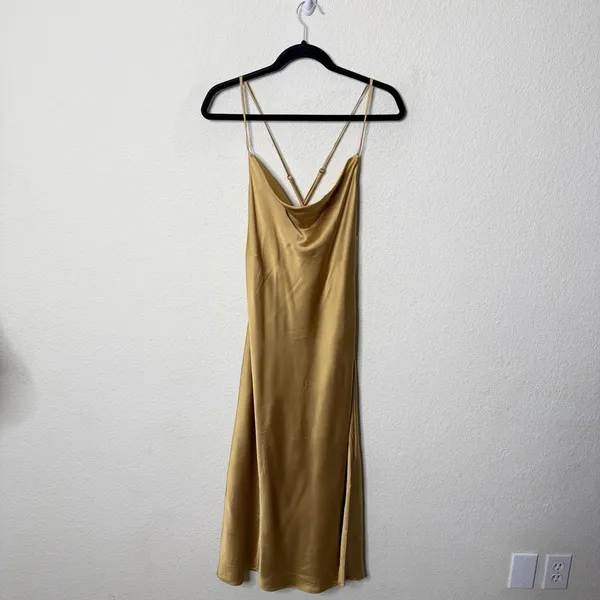NWT Show Me Your Mumu‎ Verona Cowl Dress True Gold Womens Size S - Image 3