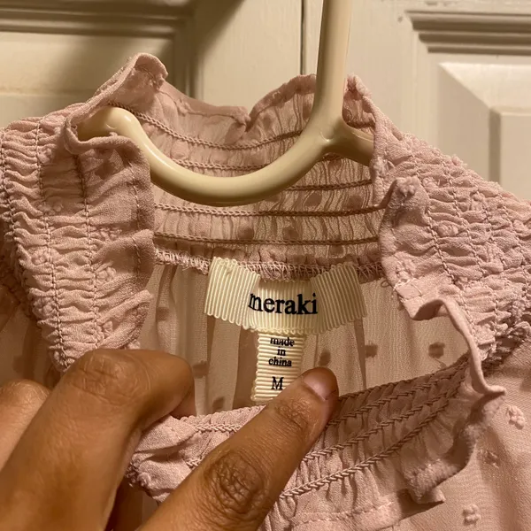 Meraki Sheer Blouse Pink Size M - Image 4