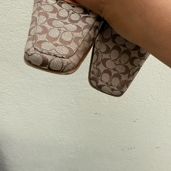 Coach Signature Logo Canvas Gwynne Mules‎ Brown Size 8.5 SEE PHOTOS B - Image 9