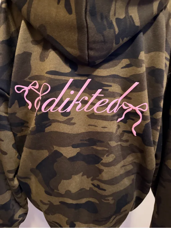 NWT Edikted Camo Bow Detail Oversize Zip Hoodie size medium - Image 9