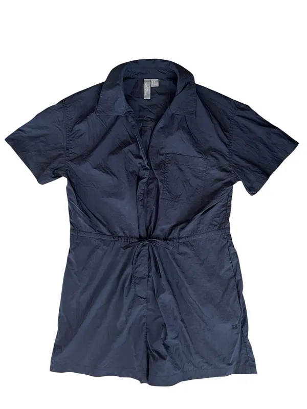 Sweaty Betty Women’s Anytime Short Sleeve Romper Navy Blue Nylon Zip Front Sz S - Image 2