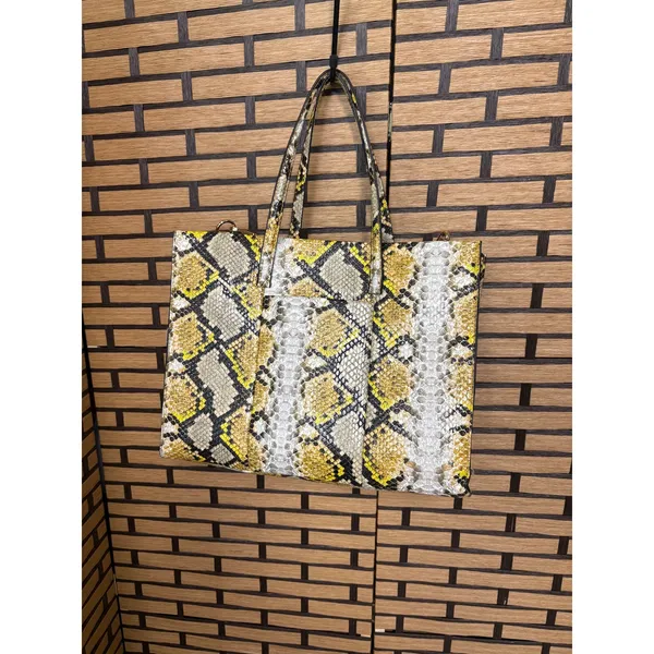 Jason‎ Wu Snakeskin Print Gold Tote Bag - Image 2