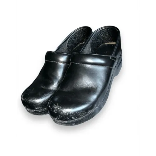 Dansko Sleek Black Leather Upper Slip On Clog Mule Shoe sz 39 Nurse Comfort Loaf - Image 2