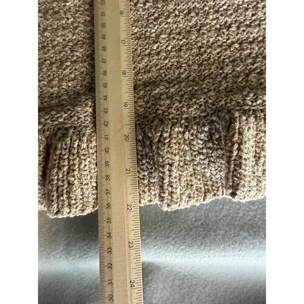 Madewell Nicollet Ruffle Sweater Tank Top Knit Large Tan Sleeveless Boho Cottage - Image 9