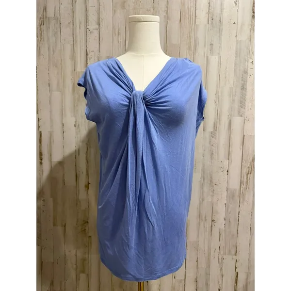 Michael Michael Kors Blouse Women's Medium‎ Blue Twist Front Knot Tunic Top - Image 2