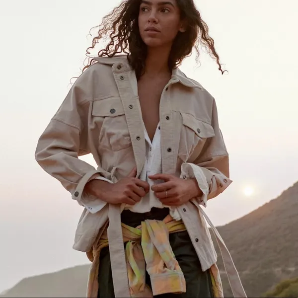 NWT Free People‎ Clyde Shirt Jacket Mineral Large - Image 5