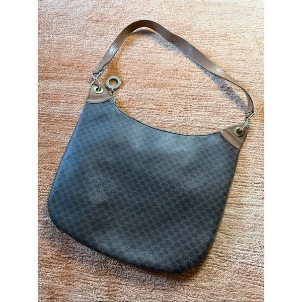 Vintage Celine Paris Brown Macadam Hobo Shoulder Bag Made in Italy - Image 10