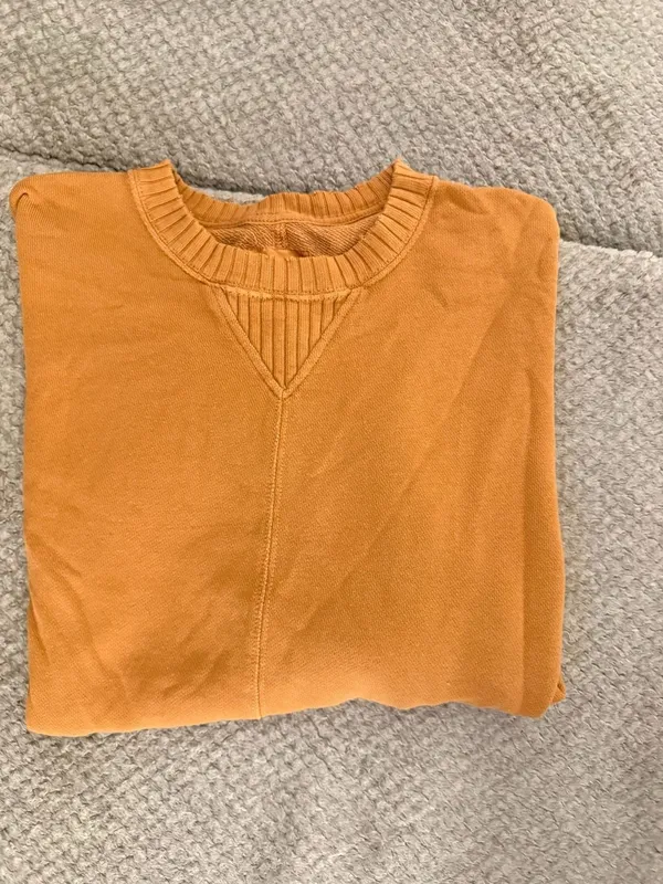 Aerie Burnt Orange Ribbed Oversized Crew Neck Sweatshirt - Image 3