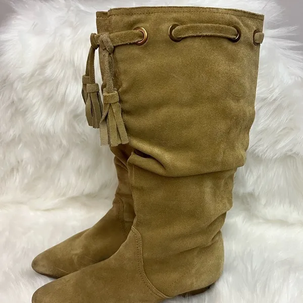 Arturo Chiang Slouch Boots Size‎ 8 Suede BIN 18 - Image 2