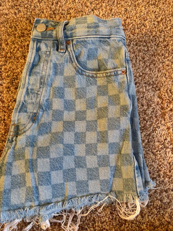 PacSun Denim Shorts Checkered Women’s 24 Ultra High-Rise Vintage 90s - Image 3